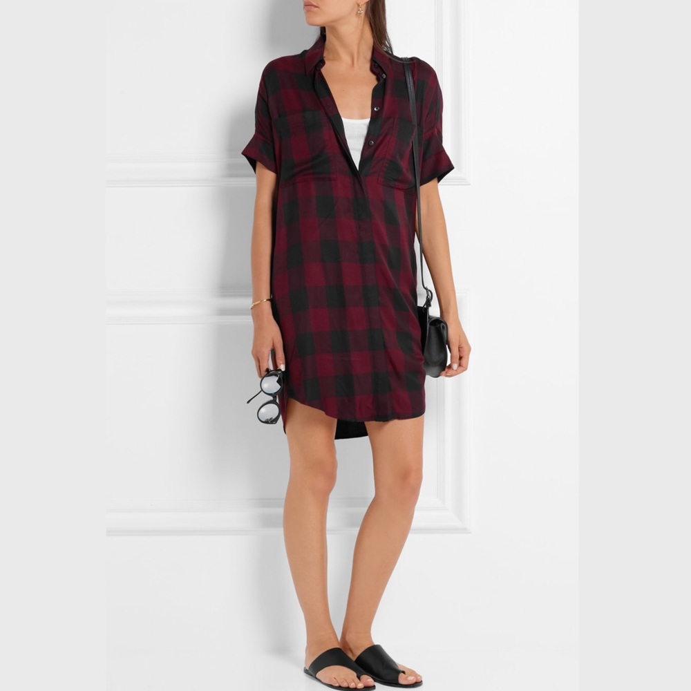 MADEWELL Courier plaid voile shirt dress